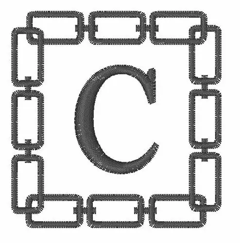 Hot Picks Chain Link Font C Embroidery Design