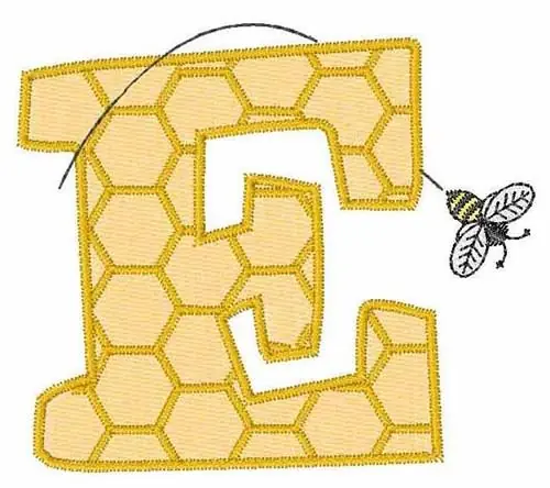 Honeycomb Font E Embroidery Design Limited Edition