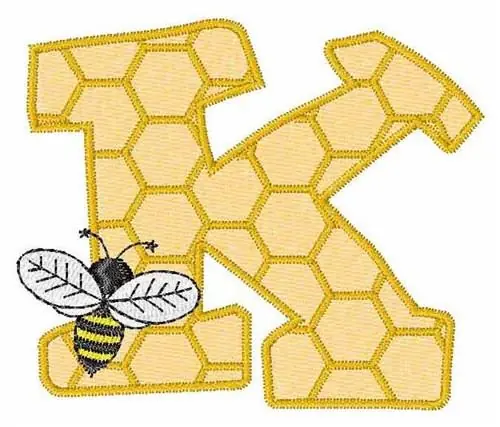 Honeycomb Font K Embroidery Design Modern