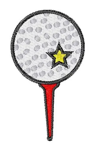 Secure Checkout Star Golf Ball Embroidery Design