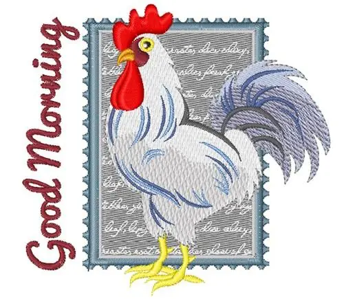 Professional Grade Good Morning Country Chicken Embroidery Design