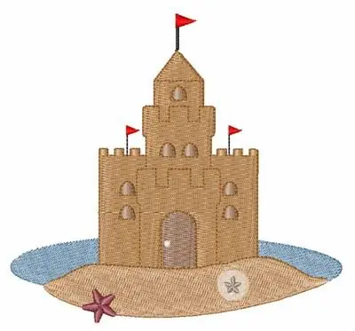 Popular Sand Castle Embroidery Design