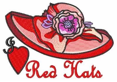 New Release I Love Red Hats Embroidery Design