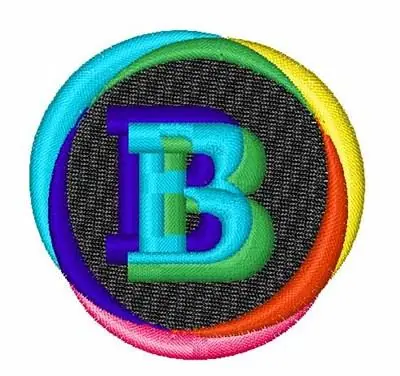 Techno Color Font B Embroidery Design Must Have