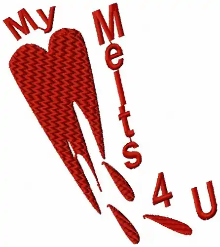 My Heart Melts Embroidery Design Holiday Sale