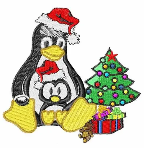 Clearance Christmas Penguins Embroidery Design