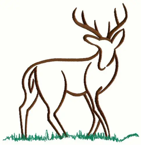 Deer Outline Embroidery Design Fast Shipping
