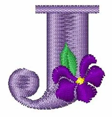 Violet Font J Embroidery Design Best Price