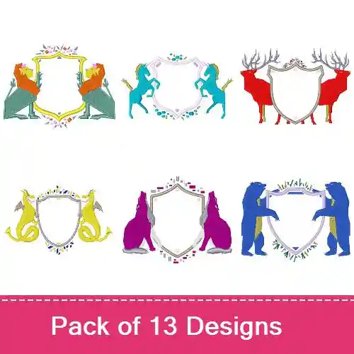 Free Returns Animal Crests & Borders Embroidery design pack by Embroidery Patterns, Embroidery Packs on EmbroideryDesigns.com