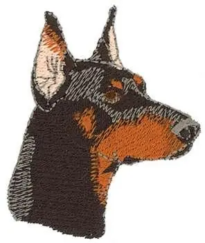 Factory Price Small Doberman Head Embroidery Design