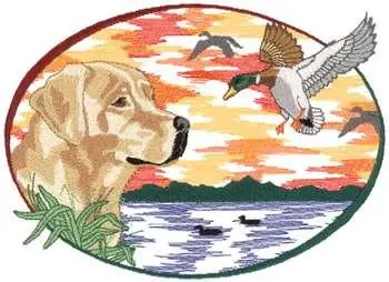 Lab With Ducks Embroidery Design Final Sale