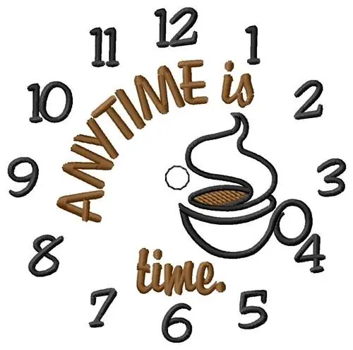 Viral Anytime Coffee Time Embroidery Design
