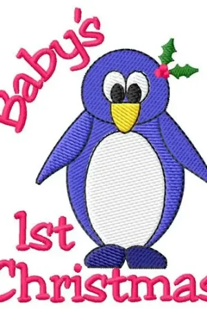 Babys First Christmas Embroidery Design Viral
