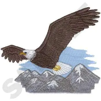 Soaring Bald Eagle Embroidery Design Trending