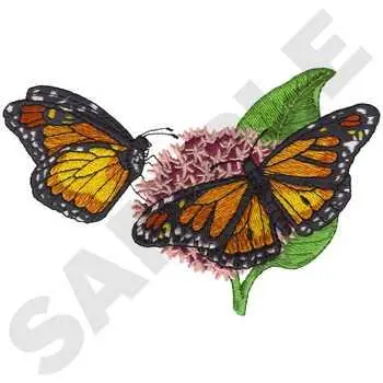 Monarch Butterflies Embroidery Design Worldwide Shipping