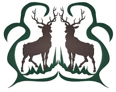 2 Deer Silhouette Embroidery Design Clearance