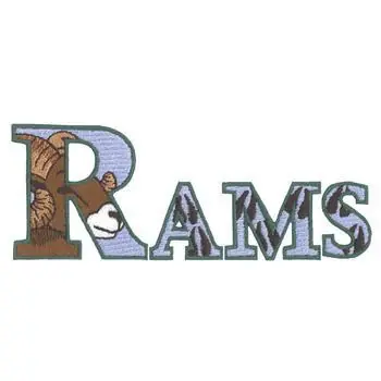 Trending Rams Text Embroidery Design