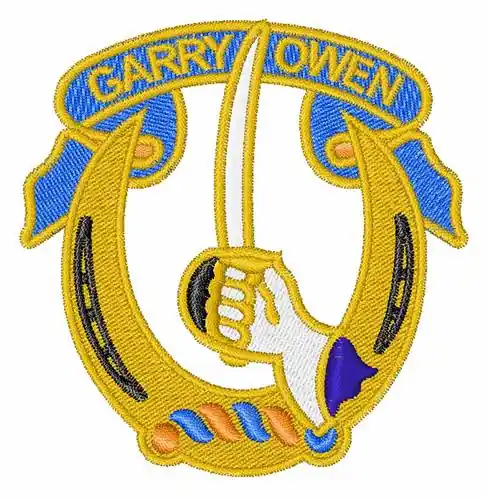 Handmade US 7th Cavalry Insignia Embroidery Design