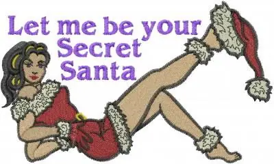 Free Returns Secret Santa Embroidery Design