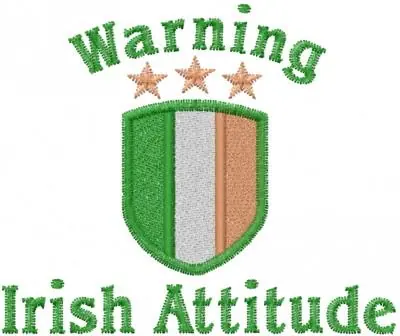 Money Back Guarantee Irish Attitude Embroidery Design