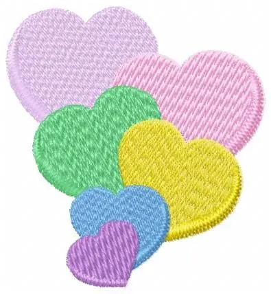 Price Drop Colorful Hearts Embroidery Design