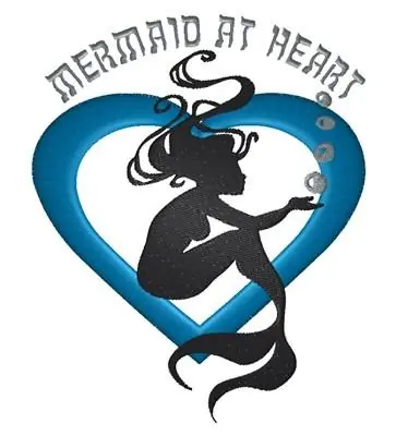 Authentic Mermaid At Heart Embroidery Design