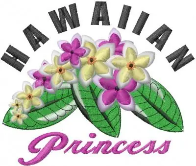 Top Rated Hawaiian Princess Embroidery Design