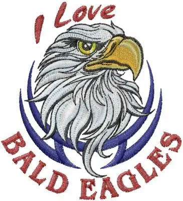 I Love Bald Eagles Embroidery Design New Arrival