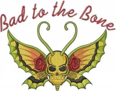 Limited Offer Skull Butterfly Embroidery Design