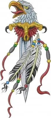 Save Now Eagle Head Dagger Embroidery Design