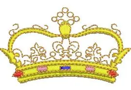 New Arrival Golden Crown Embroidery Design