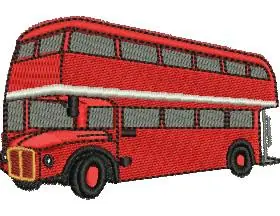 Grab Now Double Decker Bus Embroidery Design