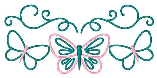 Butterfly Border Outline Embroidery Design Luxury