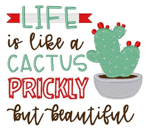 Prickly But Beautiful Embroidery Design Instant Buy