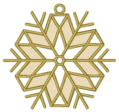 Brand New Snowflake Gold Christmas Embroidery Design