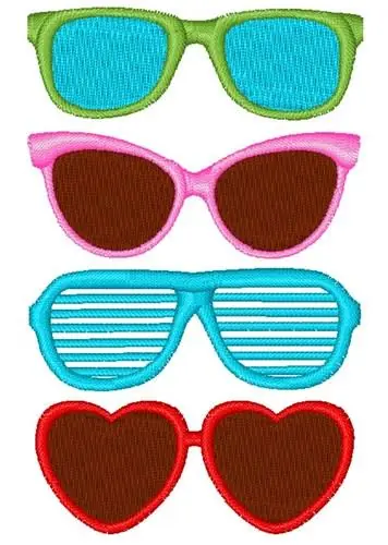 Hot Deal Summer Sunglasses Embroidery Design