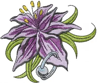 Warranty Included Pierced Single Flower Embroidery Design