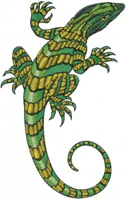 Discount Green Lizard Embroidery Design