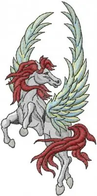 Winged Pegasus Embroidery Design Secure Checkout