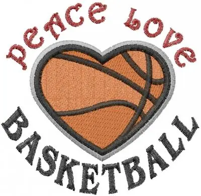 Peace Love Basketball Embroidery Design Buy Direct