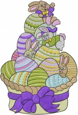 Easter Eggs Embroidery Design Original