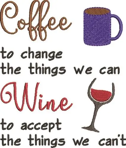 Professional Grade Coffee & Wine Embroidery Design
