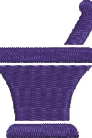 Fresh Stock Small Mortar & Pestle Embroidery Design