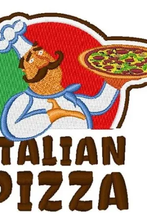Italian Pizza Embroidery Design High Quality