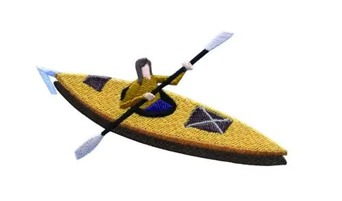 Kayaking Embroidery Design Fast Shipping
