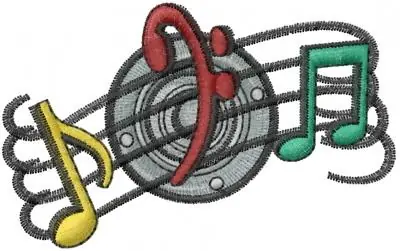 Speaker Notes Embroidery Design Popular