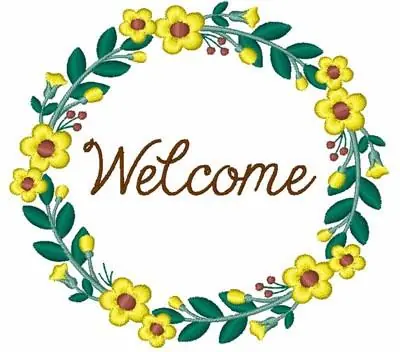 Hassle-Free Returns Welcome Wreath Embroidery Design