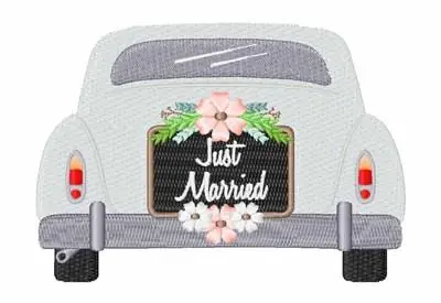Viral Just Married Embroidery Design