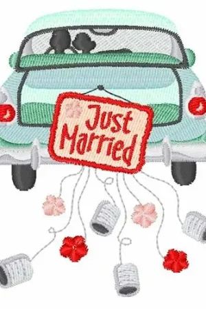 Original Just Married Embroidery Design