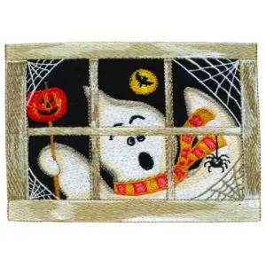 Halloween Window Embroidery Design Free Delivery
